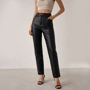 Zara Black Faux Leather Pants